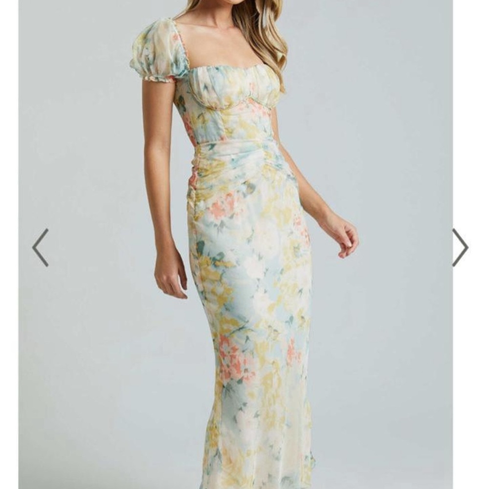 Floral Puff Sleeve Maxi Dress